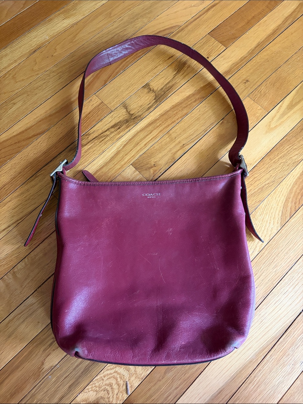 Coach Maroon Leather Shoulder Bag